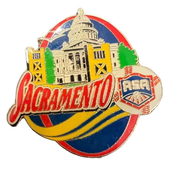 Jewelry - Sacramento‎ ASA Pin Enamel Softball Lapel Hat